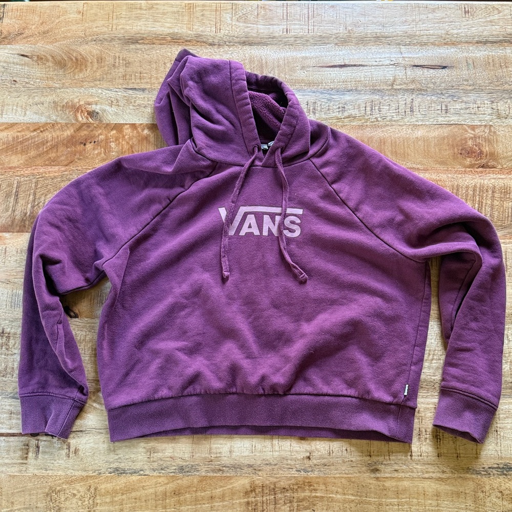 Women's Purple/Maroon Cropped Vans Hoodie